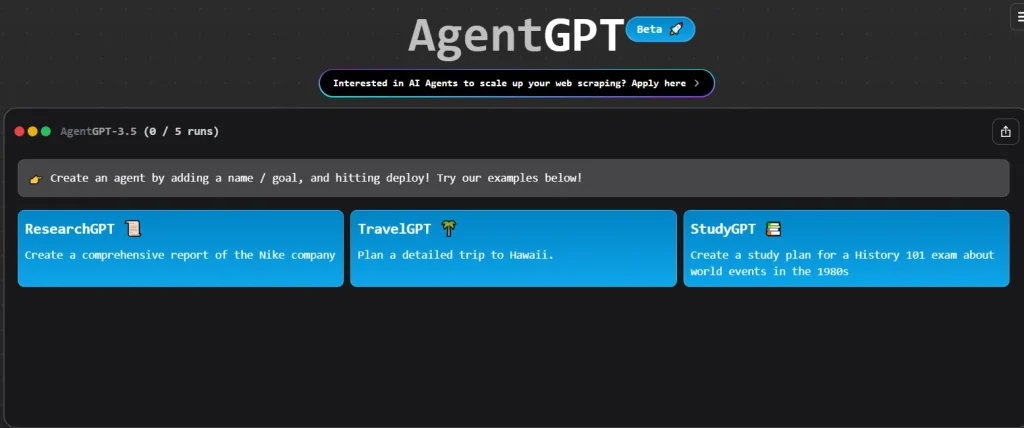 ChatGPT:AgentGPT