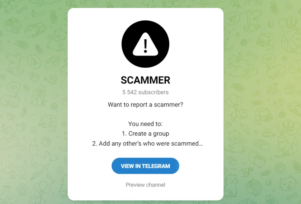 Telegram Scams:Scammer Verification